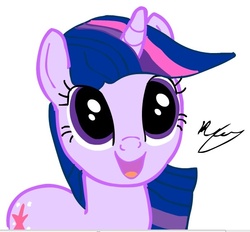 Size: 604x560 | Tagged: safe, artist:kaileng1, twilight sparkle, pony, unicorn, g4, :d, happy, open mouth, open smile, simple background, smiling, solo, unicorn twilight, white background