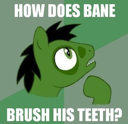 Size: 400x388 | Tagged: safe, bane, barely pony related, philosopony, the dark knight rises