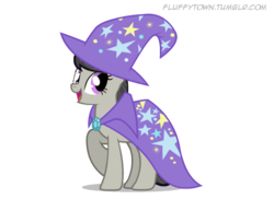 Size: 550x400 | Tagged: safe, artist:mixermike622, octavia melody, trixie, pony, g4, accessory swap, cape, clothes, female, hat, simple background, solo, the great and powerful, transparent background, trixie's cape, trixie's hat, vector