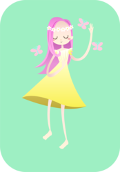 Size: 2006x2879 | Tagged: safe, artist:handsomerogue, fluttershy, human, g4, clothes, dress, female, humanized, skinny, solo, thin