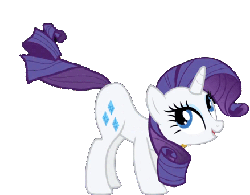 Size: 439x344 | Tagged: safe, rarity, pony, g4, animated, female, gif, solo, tail whip
