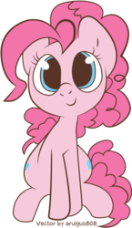 Size: 2000x3446 | Tagged: safe, artist:aruigus808, artist:php27, pinkie pie, g4, cute, diapinkes, simple background, smiling, transparent background, vector, vector:aruigus808