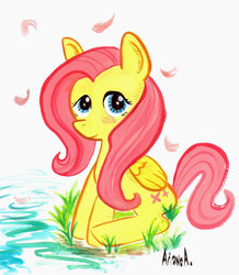 Size: 540x620 | Tagged: safe, artist:flywoodpaperplanes, fluttershy, pony, g4, female, solo, traditional art