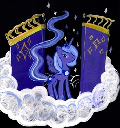 Size: 747x798 | Tagged: safe, artist:flywoodpaperplanes, princess luna, alicorn, pony, g4, female, s1 luna, solo, traditional art