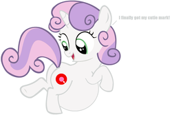 Size: 1364x925 | Tagged: safe, sweetie belle, pony, unicorn, g4, alternate cutie mark, an egg being attacked by sperm, butt, cutie mark, egg cell, female, filly, implied foalcon, impregnation, plot, pregnant, pregnant edit, pregnant foal, solo, spermatozoon