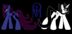 Size: 1134x541 | Tagged: safe, artist:thelordofdust, oc, oc only, oc:maneia, oc:nocturna, megalomaneia, obsession is magic