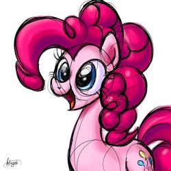 Size: 700x700 | Tagged: safe, artist:sunyup, pinkie pie, earth pony, pony, g4, bust, colored sketch, female, smiling, solo