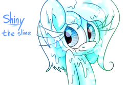 Size: 987x661 | Tagged: safe, artist:extradan, oc, oc only, oc:shiny slime, goo pony, original species, slime, solo