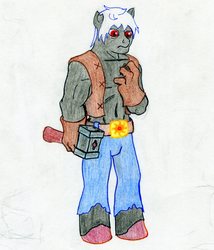 Size: 1695x1982 | Tagged: safe, artist:13-1-4-14-5-19-19, oc, oc only, anthro, unguligrade anthro, solo, traditional art