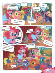 Size: 1200x1600 | Tagged: safe, artist:limeylassen, edit, pinkie pie, twilight sparkle, comic:a bright idea, g4, german comic, female, funtimes in ponyland, lesbian, ship:twinkie, shipping, wat