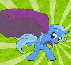 Size: 1237x1125 | Tagged: safe, artist:baigak, trixie, pony, g4, bipedal, butt, pixiv, plot