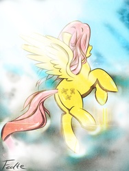 Size: 1000x1327 | Tagged: safe, artist:fedte, fluttershy, pegasus, pony, g4, butt, female, mare, plot, solo