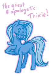 Size: 400x578 | Tagged: safe, artist:lenorespacey, trixie, pony, unicorn, g4, blushing, female, mare, simple background, solo, transparent background