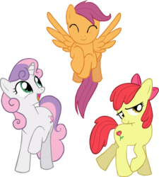 Size: 616x685 | Tagged: safe, artist:naroclie, apple bloom, scootaloo, sweetie belle, g4, adult, cutie mark crusaders, older