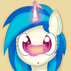 Size: 2700x2700 | Tagged: safe, artist:erthilo, dj pon-3, vinyl scratch, pony, g4, female, magic, note, solo