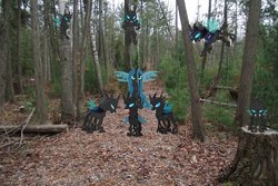 Size: 1024x682 | Tagged: safe, artist:venom2204, queen chrysalis, changeling, g4, forest, irl, photo, ponies in real life, vector