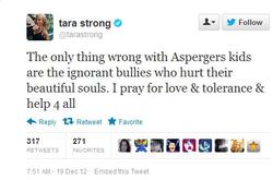 Size: 492x324 | Tagged: safe, asperger's syndrome, tara strong, text, twitter