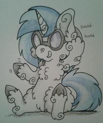 Size: 479x567 | Tagged: safe, artist:artofguillotine, dj pon-3, vinyl scratch, pony, g4, female, fluffy, solo, traditional art