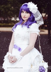 Size: 500x700 | Tagged: safe, anonymous artist, rarity, human, g4, clothes, cosplay, dress, fashion, irl, irl human, lolita fashion, photo, puffy sleeves, solo