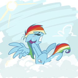 Size: 1000x1000 | Tagged: artist needed, safe, rainbow dash, pegasus, pony, g4, blushing, cloud, cloudy, covering crotch, desperation, female, holding, hooves between legs, need to pee, omorashi, potty dance, potty emergency, potty time, sky, solo, sun, sweat