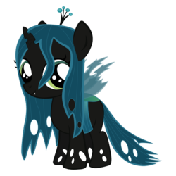 Size: 500x500 | Tagged: safe, artist:sundownglisten, queen chrysalis, changeling, changeling queen, nymph, g4, cute, cutealis, female, solo