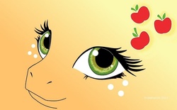 Size: 900x558 | Tagged: safe, artist:snakehands, applejack, g4, eyes, wallpaper