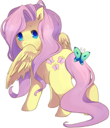 Size: 477x551 | Tagged: safe, artist:akatsuki-perv, fluttershy, butterfly, pony, g4, female, solo