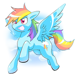 Size: 700x700 | Tagged: safe, artist:rairarai, rainbow dash, pony, g4, female, pixiv, solo