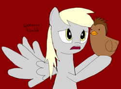 Size: 500x365 | Tagged: safe, artist:weenuss, derpy hooves, doctor whooves, time turner, chicken, g4, 30 minute art challenge, species swap, underp