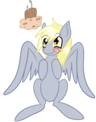 Size: 1024x1297 | Tagged: safe, artist:xxaurelia, derpy hooves, g4, begging, derp, hook, muffin