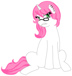 Size: 900x955 | Tagged: safe, artist:alicesaurusrex, oc, oc only, oc:yandere dahlia, pony, unicorn, earring, glasses