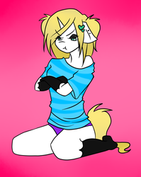 Size: 900x1128 | Tagged: safe, artist:alicesaurusrex, oc, oc only, unicorn, anthro, bittersweet, clothes, pouting