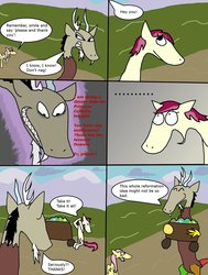 Size: 776x1029 | Tagged: safe, artist:weasel-girl, discord, fluttershy, roseluck, g4, comic