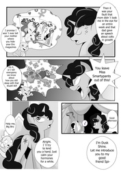 Size: 2203x3115 | Tagged: safe, artist:0ryomamikado0, rarity, smarty pants, spike, twilight sparkle, comic:the unexpected love life of dusk shine, g4, comic, dusk shine, manga, messy mane, porn stash, rule 63