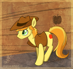 Size: 1582x1479 | Tagged: safe, artist:thenecrobalam, braeburn, earth pony, pony, g4, clothes, cute, hat, male, solo, stallion