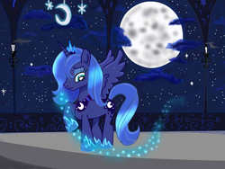 Size: 1632x1224 | Tagged: safe, artist:nenaclaudia, princess luna, pony, g4, female, moon, solo