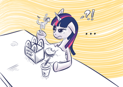 Size: 1000x707 | Tagged: safe, twilight sparkle, human, g4, burger, female, food, hamburger, mcdonald's, toy