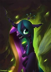 Size: 1419x2000 | Tagged: safe, artist:eosphorite, queen chrysalis, changeling, changeling queen, g4, character to character, disguise, disguised changeling, duality, fake cadance, female, solo, transformation