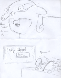 Size: 850x1084 | Tagged: safe, artist:inkiepie, fluffy pony, crying, fluffy pony original art, television