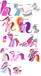 Size: 660x1226 | Tagged: dead source, safe, artist:mecha-gigan, blossomforth, dewdrop dazzle, feathermay, lulu luck, ploomette, plumsweet, rainbow flash (g4), skywishes (g4), star dreams, star swirl, sweetie swirl, twinkleshine, earth pony, pegasus, pony, unicorn, g4, cupcake, female, filly, foal, hasbro, lineless, mare, simple background, toy interpretation, white background