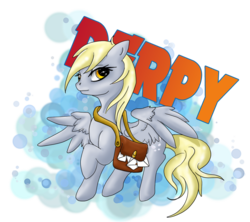 Size: 906x805 | Tagged: safe, artist:zephrysdaemon, derpy hooves, pegasus, pony, g4, bubble, female, mail, mailbag, mare, saddle bag, simple background, solo, transparent background