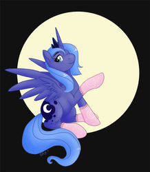 Size: 620x712 | Tagged: safe, artist:pterosaurpony, princess luna, pony, g4, clothes, female, s1 luna, socks, solo