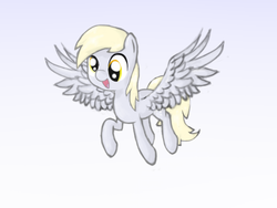 Size: 1000x750 | Tagged: safe, derpy hooves, pegasus, pony, g4, female, flying, mare, sky, solo, wings