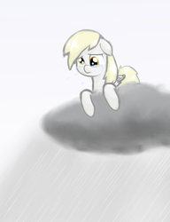 Size: 920x1200 | Tagged: safe, artist:239asd, derpy hooves, pegasus, pony, g4, cloud, female, mare, rain, sad