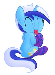 Size: 2896x3944 | Tagged: safe, artist:drawponies, minuette, pony, unicorn, g4, back, clothes, cute, female, minubetes, simple background, socks, solo, striped socks, tongue out, white background