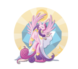 Size: 600x538 | Tagged: safe, artist:xkappax, princess cadance, pony, g4, crystal heart, female, solo