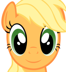 Size: 778x845 | Tagged: safe, artist:maybyaghost, applejack, g4, cute, don't blink or she'll get ya, jackabetes, missing accessory, simple background, transparent background, twily face, vector