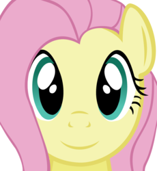 Size: 778x845 | Tagged: safe, artist:maybyaghost, fluttershy, pony, g4, cute, don't blink or she'll get ya, female, looking at you, shyabetes, simple background, smiling, solo, transparent background, twily face, vector