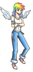 Size: 1082x2347 | Tagged: safe, artist:fives555, rainbow dash, human, g4, converse, humanized, shoes, winged humanization