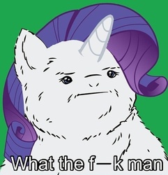 Size: 500x519 | Tagged: safe, edit, rarity, fluffy pony, g4, reaction image, solo